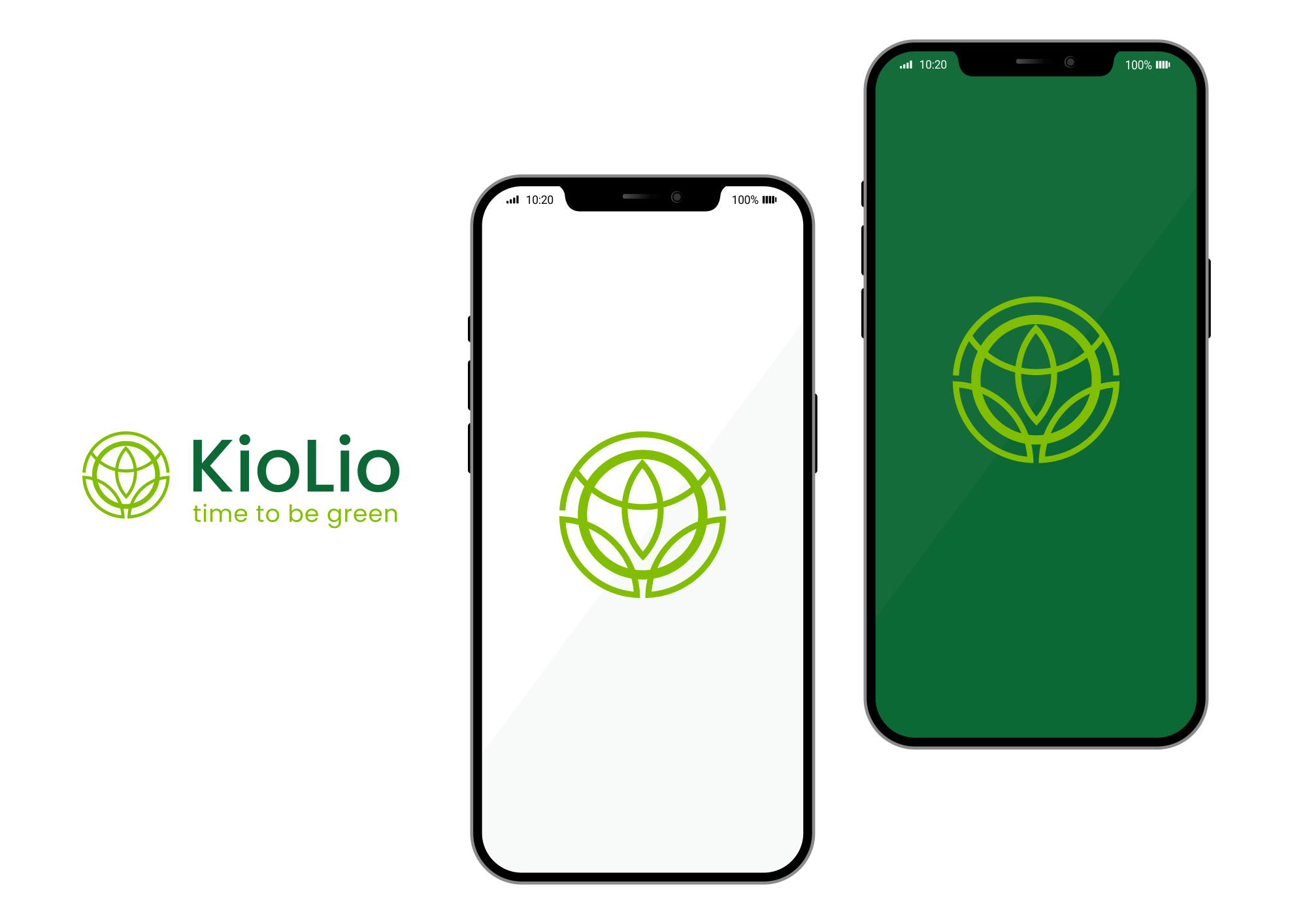 KioLio - Logo Design und Social Media. Das Logo auf Smartphone.