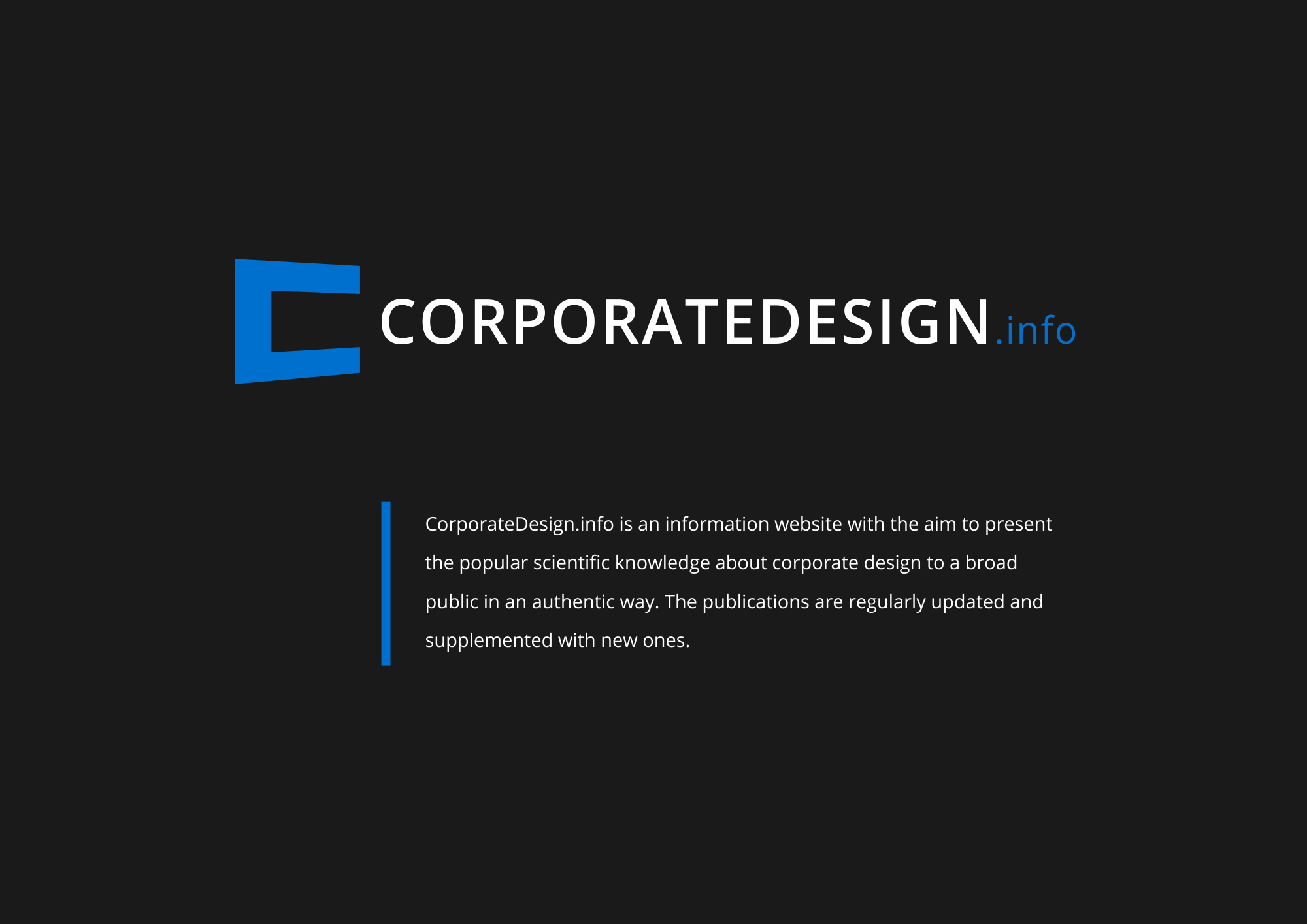 corporatedesign.info - Logo Design mit Typografie. Dark Mode