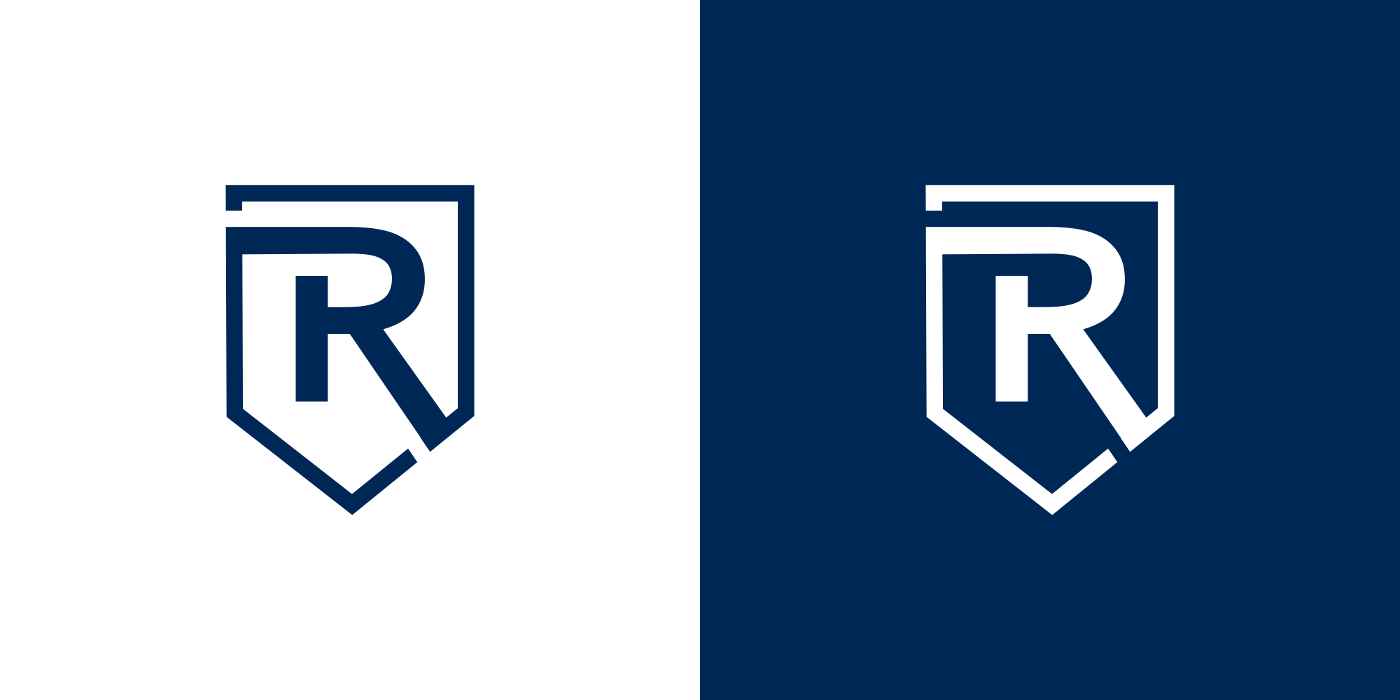 Logo-Design für Rechtsanwaltskanzlei. R im Schild als Logo.