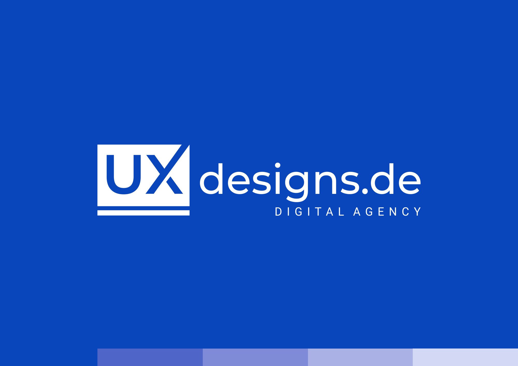 Corporate Design - uxdesigns.de - Logo Design auf blauen Hintergrund.