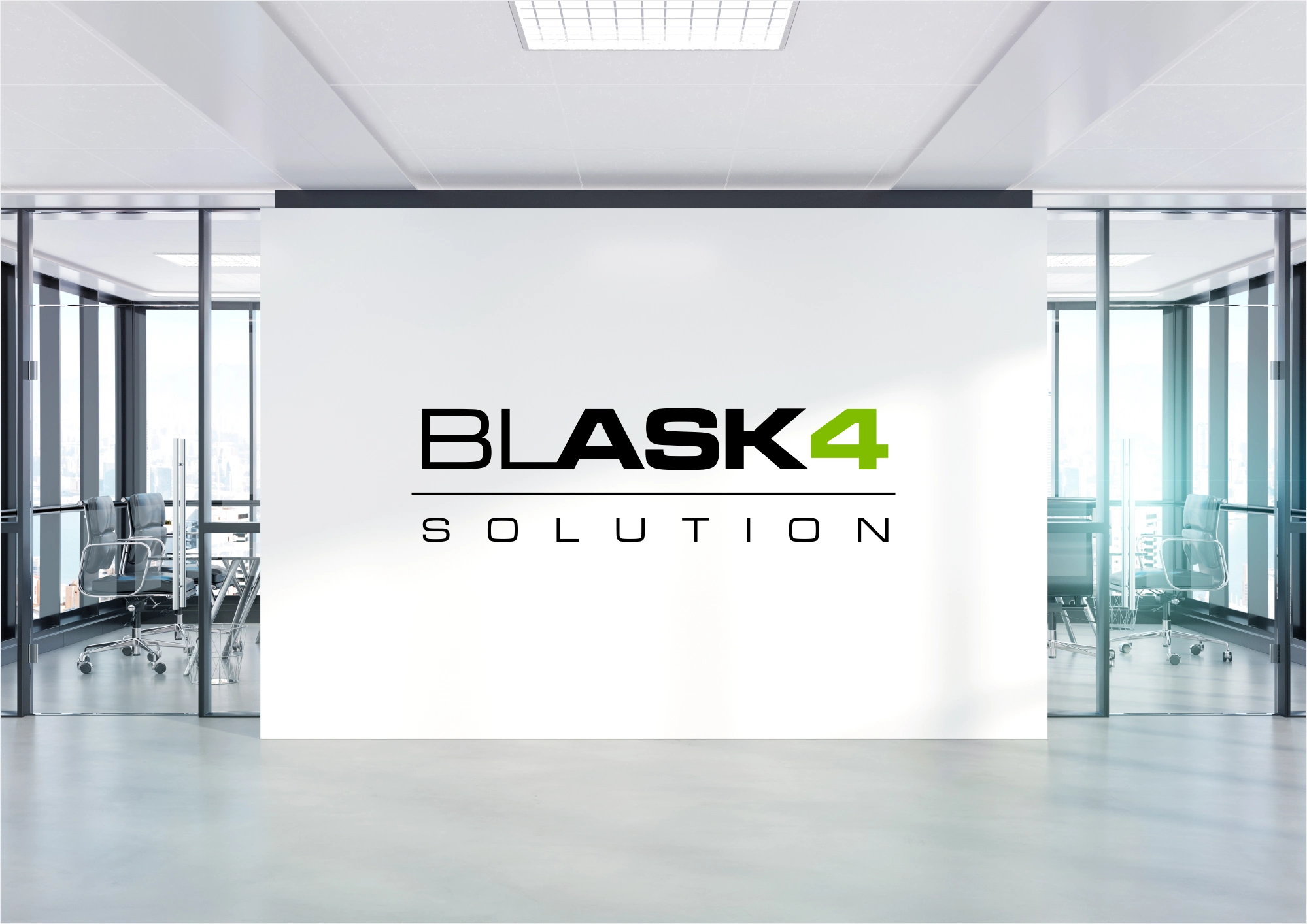 Logo Design blask4solution im Office.