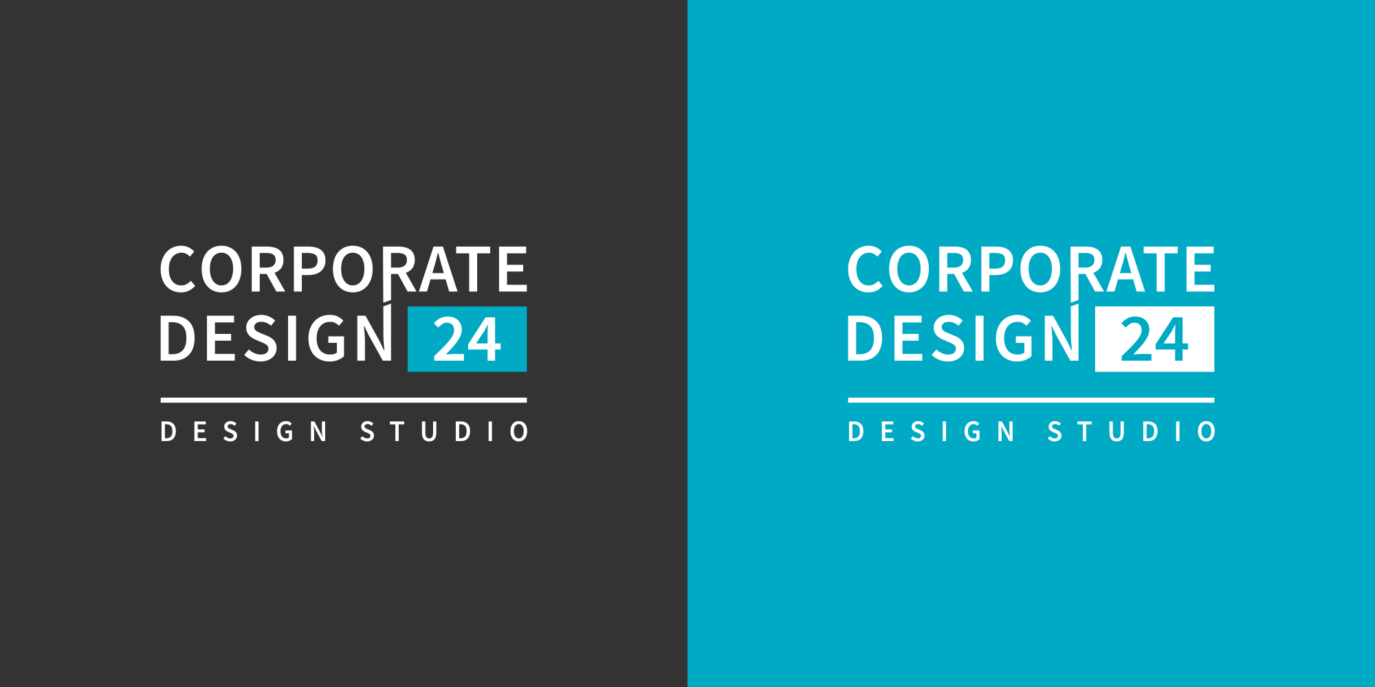 Logo Design von CorporateDesign24 auf dunklen und blauem Hintergrund.